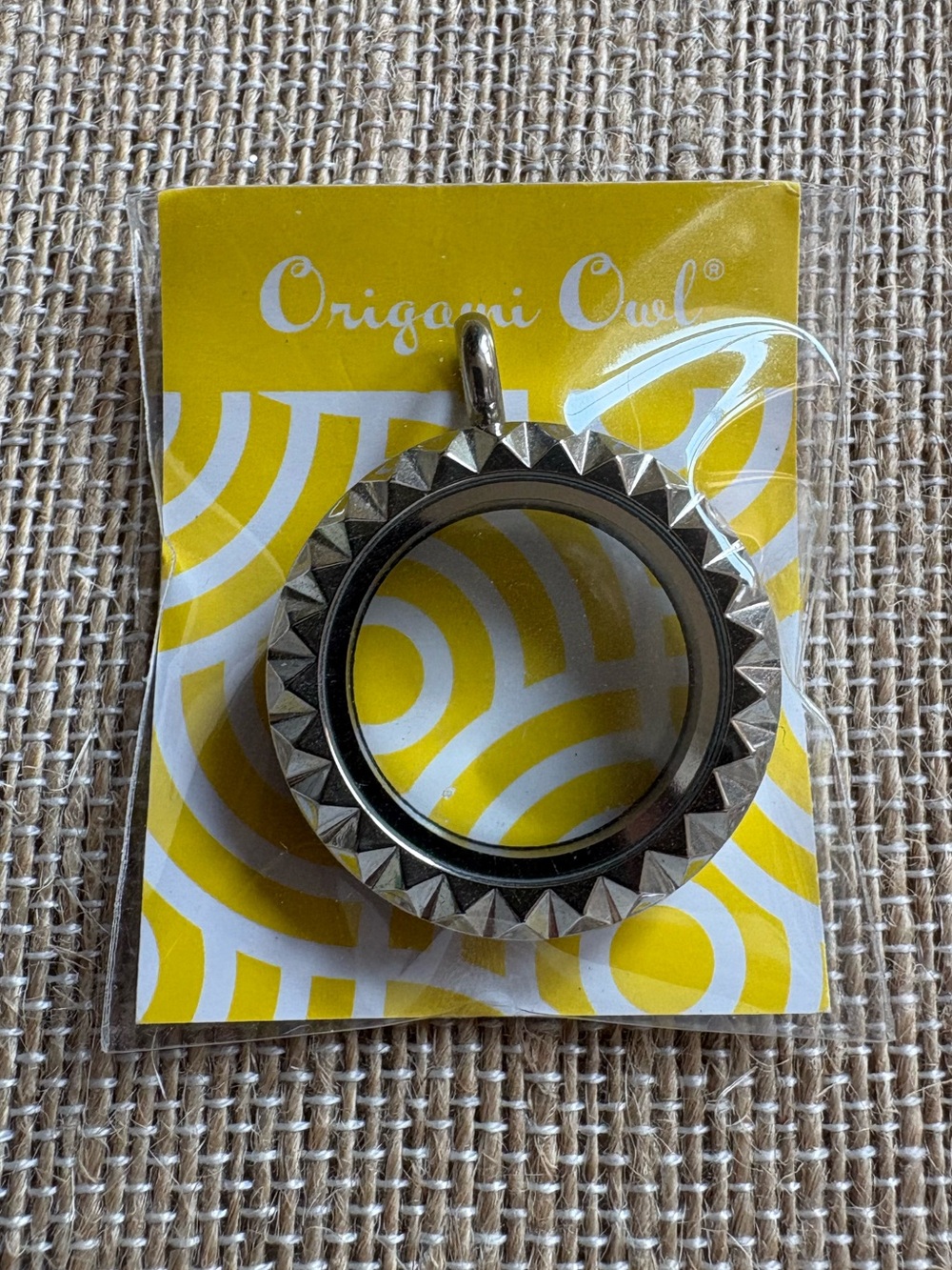 Origami Owl Medium Silver Studded Twist Locket